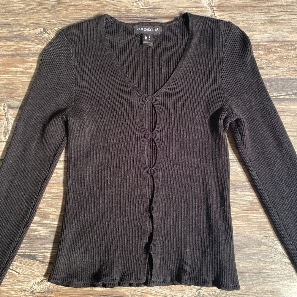Arden B Black V-Neck Women's Sweater